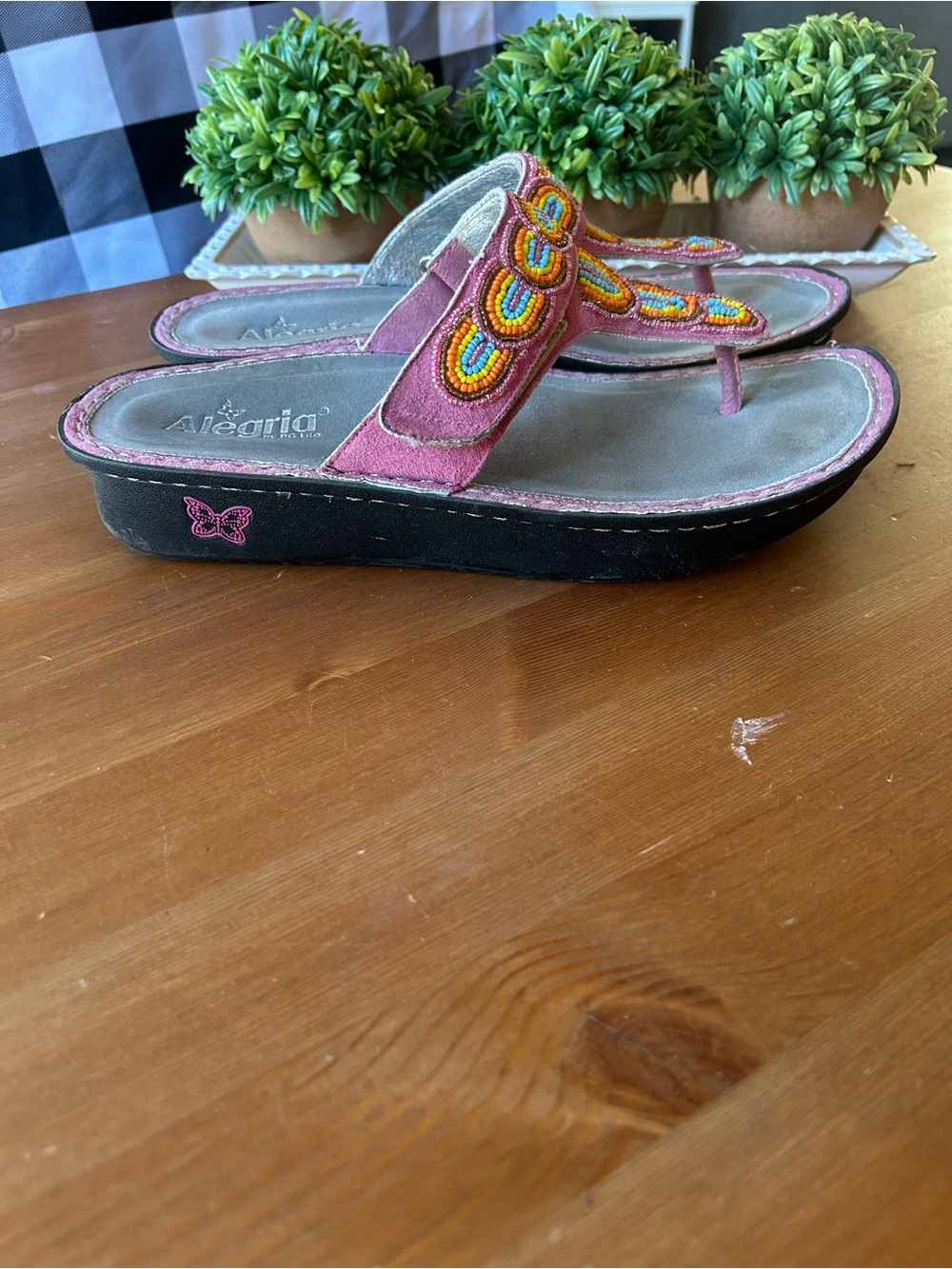 Alegria Leather Rianbow Beaded Sandals Aztec Vibes Size 42 US 11.5